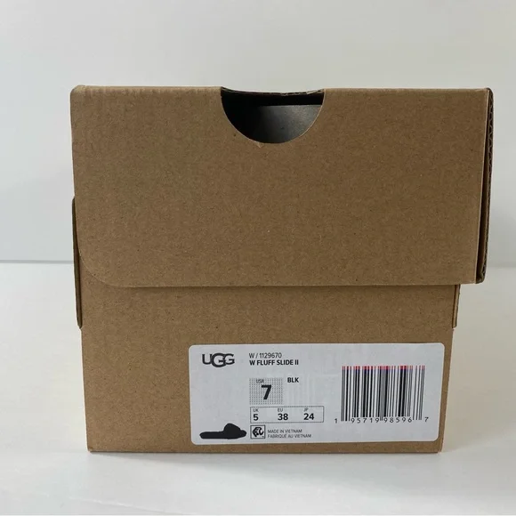 UGG Fluff Slide II Sheepskin Black Slide Slipper - Picture 7 of 11